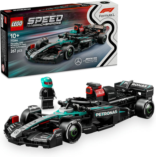 LEGO Speed Champions Mercedes-Amg F1 W15 Race Car - Jucărie cu minifigurină Formula 1 - Model de mașină de colecționat și construit - Cadou pentru băieți și fete 10+ sau fani adulți 77244