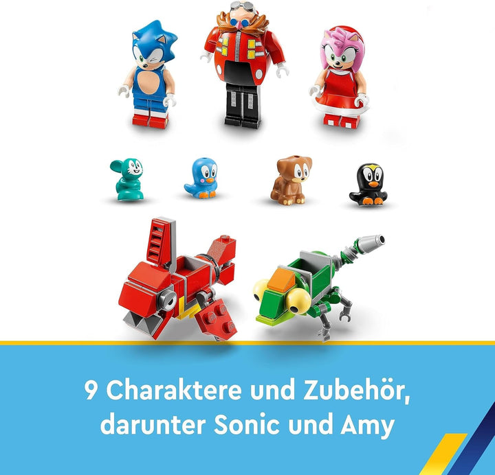 LEGO 76994 Sonic the Hedgehog Provocarea în buclă a lui Sonic în zona Green Hill, jucărie construibilă pentru copii, băieți și fete cu 9 personaje, inclusiv Dr Eggman și Amy