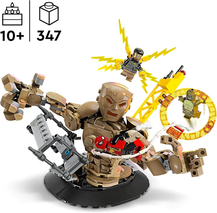 LEGO Marvel Spider-Man vs. Sandman: Showdown, jucărie de supererou cu figuri care includ Lizard și Electro, jucărie de construcție pentru jocuri de rol, cadou pentru băieți și fete entuziaști de acțiune 76280