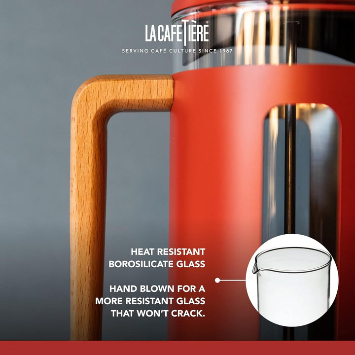 La Cafetière Pisa filtru de cafea din oțel inoxidabil, pentru 3 cești, roșu, în cutie cadou