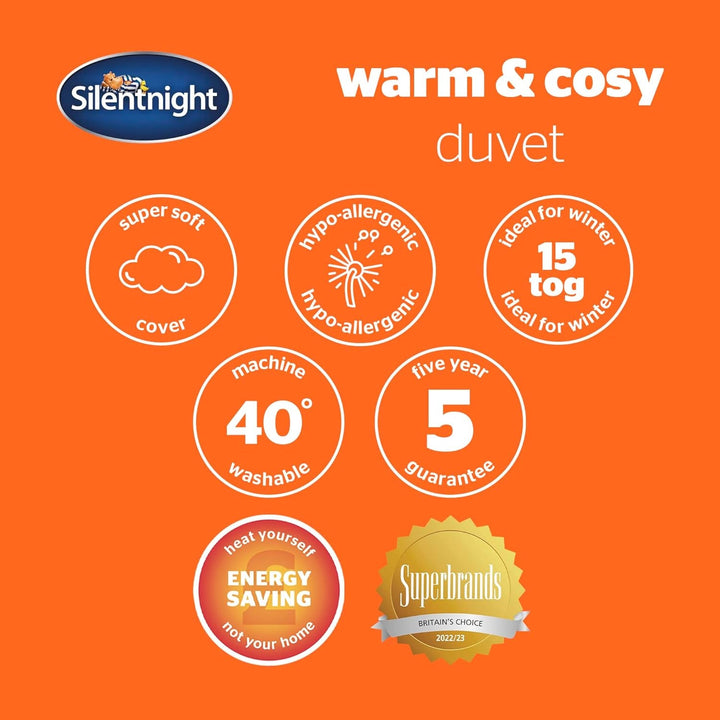Plapumă Silentnight Warm And Cosy - 15 Tog - pat simplu 135 X 200Cm