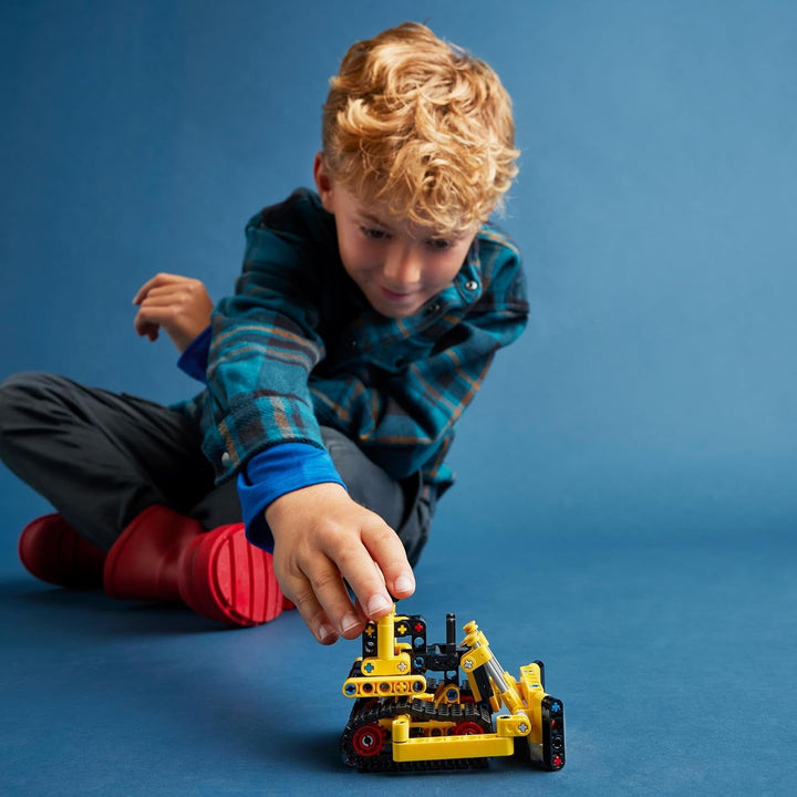 Buldozer greu LEGO Technic, buldozer de jucărie de construit, de adăugat la șantierul tău de construcții, jucărie de construcții pentru copii, cadou tehnologic pentru băieți și fete de la 7 ani 42163