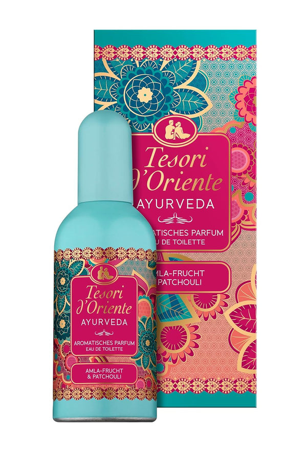 Tesori D'Oriente EDT Ayurveda 100 ml, Parfum aromatic (fructe de Amla și paciuli), într-o sticlă de aluminiu, Ritual de wellness pentru corp și simțuri