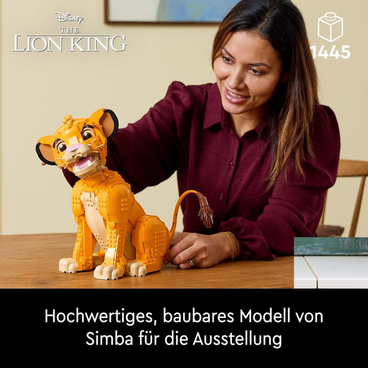 Lego Ç€ Disney Simba, tânărul rege al leilor, jucărie de construit pentru colecționat cu figurine creative de animale, activitate relaxantă pentru adulți, idee de cadou pentru femei 43247