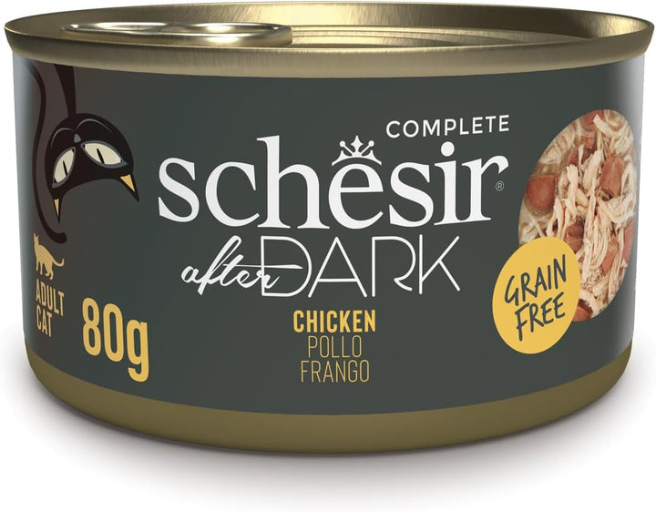 after Dark, File de pui cu carne de vită în bulion, hrană umedă completă pentru pisici (12 Pula X 80 G)