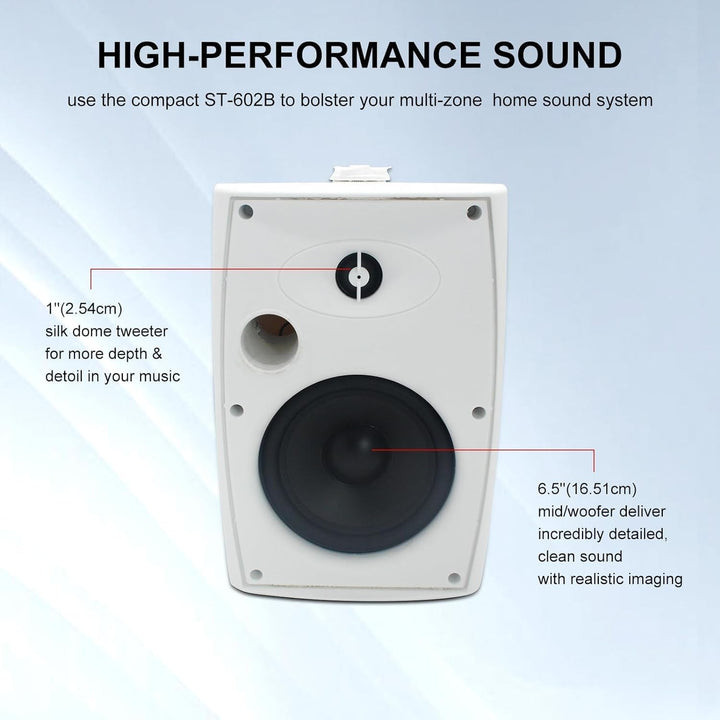 STUDIOFINIX 6,5 Zoll 800W Bluetooth-Lautsprecher Für Den Außenbereich, Wandmontiert (4 Lautsprecher) (Weiß)