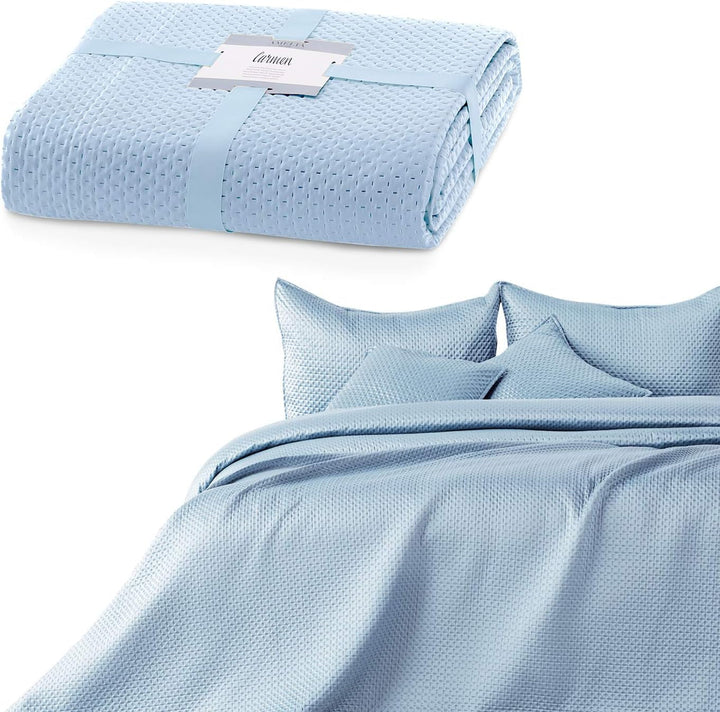 Ameliahome Tagesdecke 200X220 Cm DunkelgrÃ¼n BettÃ¼berwurf Zweiseitig PrÃ¤gung Matt Satin Carmen