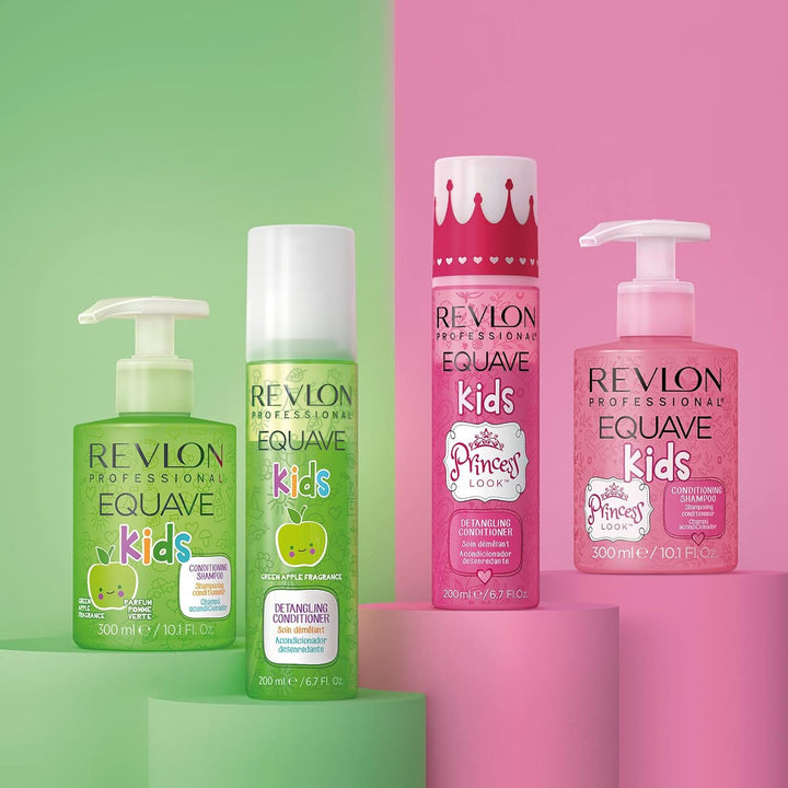 REVLON PROFESSIONAL EQUAVE Kids Princess Shampoo, 300 Ml, Sanftes Kindershampoo Mit Feuchtigkeitsspendender Gel-Formel, Angereichert Mit Vitamin B, Haarshampoo Speziell Für Die Haare Von Kindern