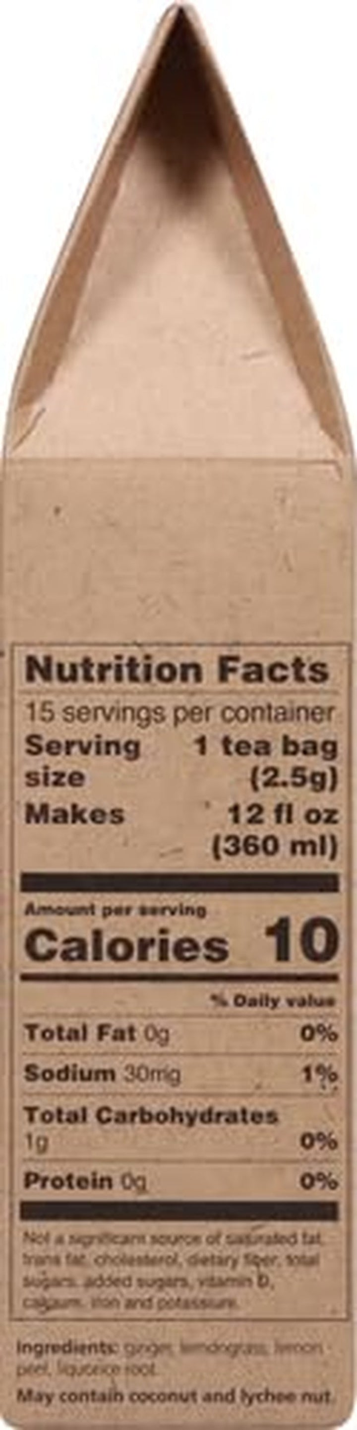 Lemon & Ginger Herbal Tea Bags Made with Whole Leaves (1 Pack of 15 Tea Bags) (520) Tea USA Naty Shop