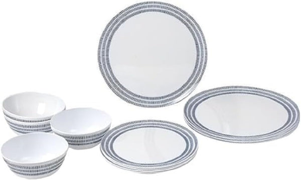 0830148N.C6T Geschirrset, 12-Teilig, Bluebay, 3-Teiliges Set