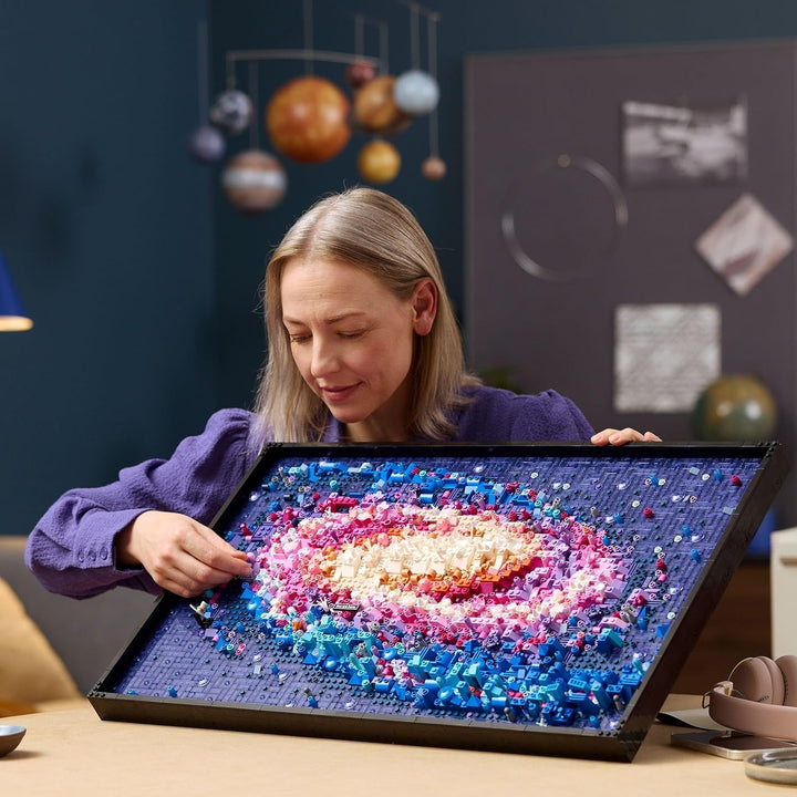 LEGO Art Galaxia Calea Lactee, decorațiune de perete, cadou pentru fanii spațiului și astronomiei, set de construcție pentru adulți, activitate creativă, cadou pentru femei și bărbați 31212