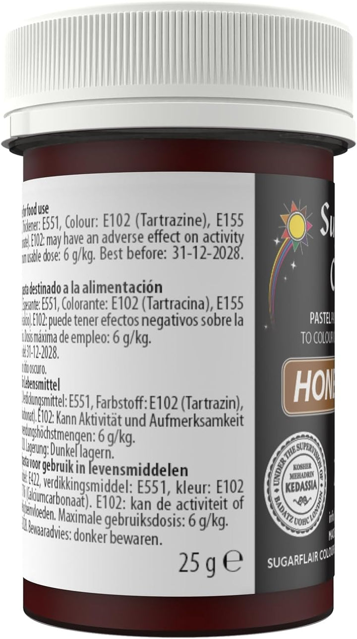 Sugarflair Lebensmittelfarbe Pasta Pastel Honey Gold, Pasta Lebensmittel Farbe Für Fondant Und Marzipan, Spectral Concentrated Paste Colours - 25G