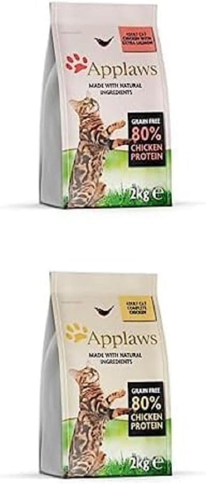 Pachet de hrană umedă pentru pisici Applaws Premium Natural, Pui în bulion 70 G Tin (Pachet 24 X 70 G) +Fillet de ton cu creveți în bulion 70 G Tin (Pachet 24 X 70 G)
