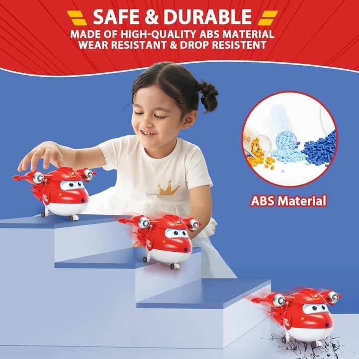 Auldey EU740283 Super Wings Transformer Figura JETT Supercharge 12 Cm, Colorat