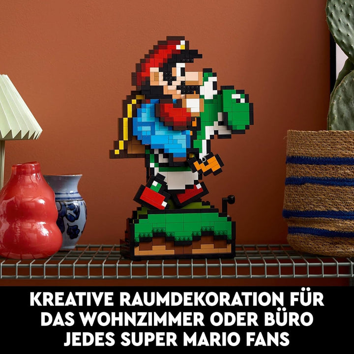 LEGO Super Mario World: Mario & Yoshi Nintendo Set de colecționat, figuri pixelate, model de construit și expus, decorațiuni pentru casă și de colecționat, kit de model și cadou pentru fanii adulți 71438