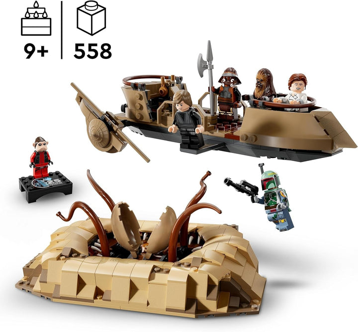 LEGO Star Wars: Întoarcerea lui Jedi Knight Desert Skiff și Sarlacc Pit, set fantezie de colecționat și construit, jucărie de construit, cadou pentru băieți, fete și toți fanii 75396