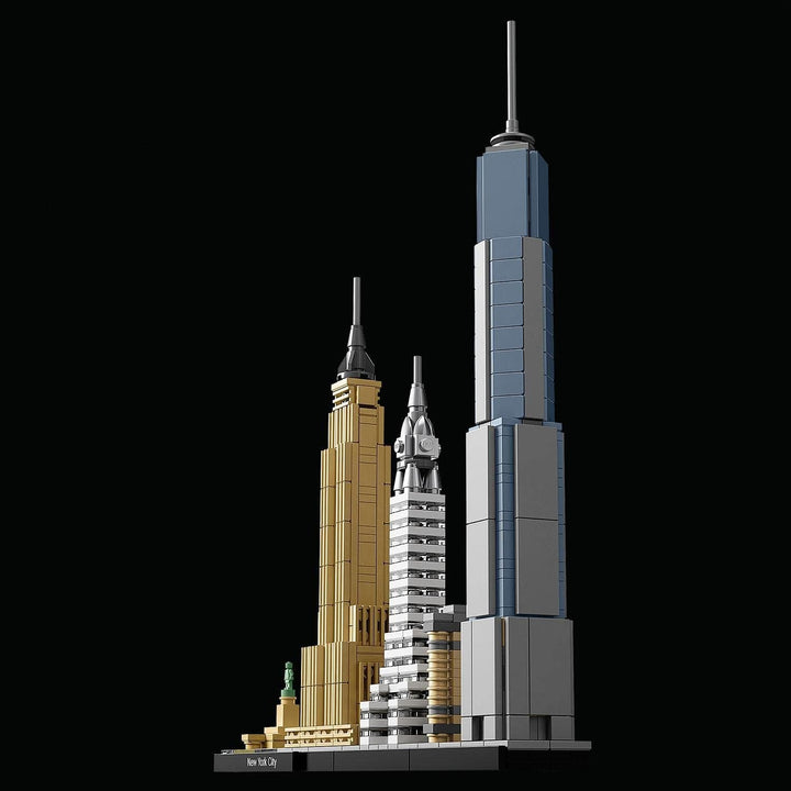 LEGO Arhitectura New York City Set, Skyline Model Kit cu World Trade Centre și Statuia Libertății, Artizanat pentru adulți, Decorațiuni pentru casă și birou, Cadouri pentru femei și bărbați 21028