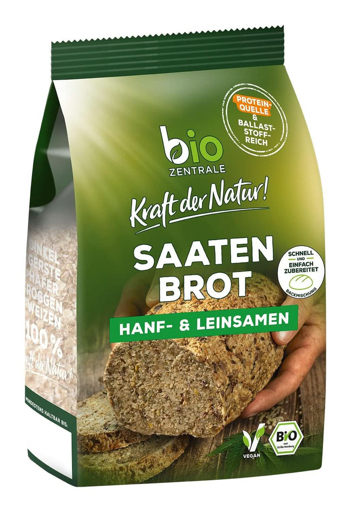 Biozentrale, mix de copt pâine cu semințe cânepă și semințe de in, organic, 500 grame