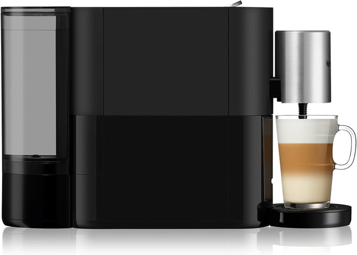 Aparat de cafea Nespresso Krups Atelier cu spumă de lapte, rezervor de apă de 1 litru, inclusiv ceașcă de sticlă + capsule, presiune 19 bar, negru/argintiu, XN8908
