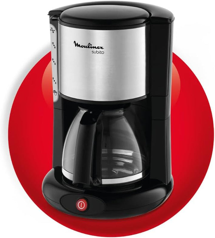 FG360811 Espressor Subito din sticlă, oțel inoxidabil mat, negru, 15 cești