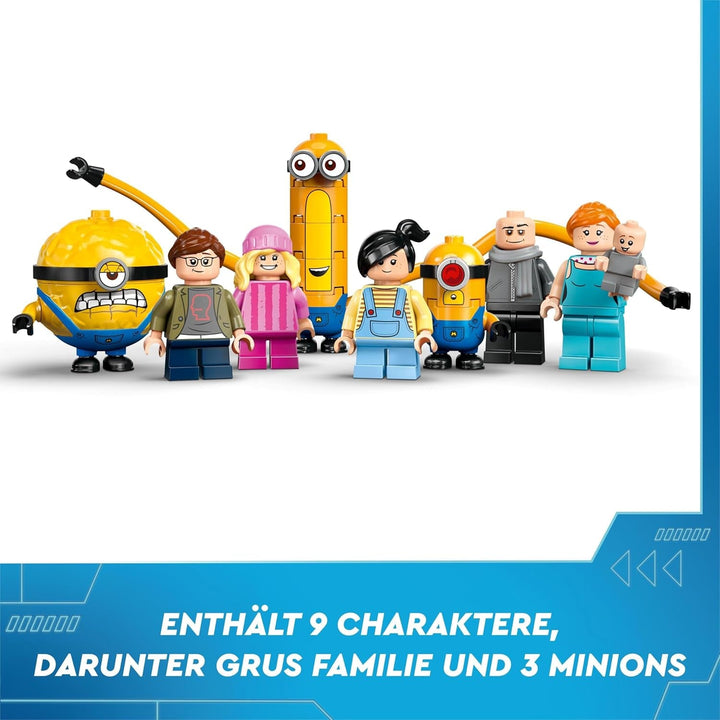 LEGO I - Simply Incorrigible 4 Vila de familie a lui Gru și a Minionilor, set de joacă pentru filmul I - Simply Incorrigible 4, jucărie pentru copii, cadou pentru băieți și fete începând cu vârsta de 8 ani 75583