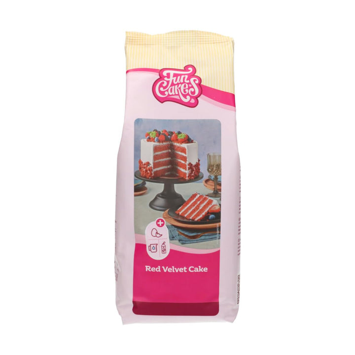 Funcakes Mix Für Red Velvet Cake: Einfach Zu Verwendender, Schön Weicher Und Flauschiger Kuchen Mit Leichtem Schokoladengeschmack, Auch Für Cupcakes Aus Rotem Samt Geeignet, Halal. 500 G.