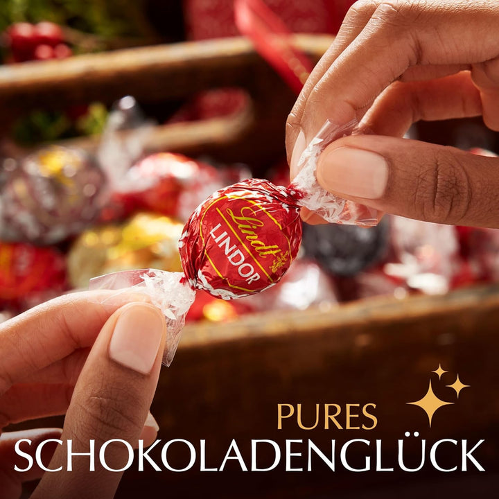 Lindt Schokolade LINDOR Kugeln Mischung | 2 Kg Beutel | Ca. 160 LINDOR Kugeln in Den Sorten Vollmilch, Weiß, Dark 60%, Haselnuss | Pralinengeschenk | Großpackung | Schokoladengeschenk