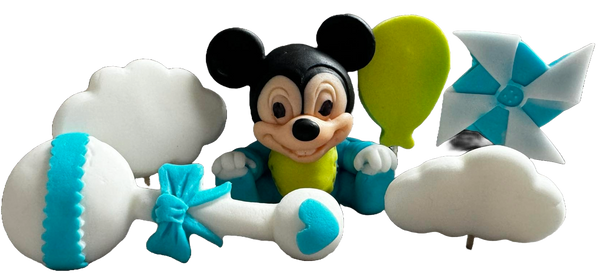 Set 6 decoratiuni comestibile din zahar, Mickey Mouse - Naty Shop 