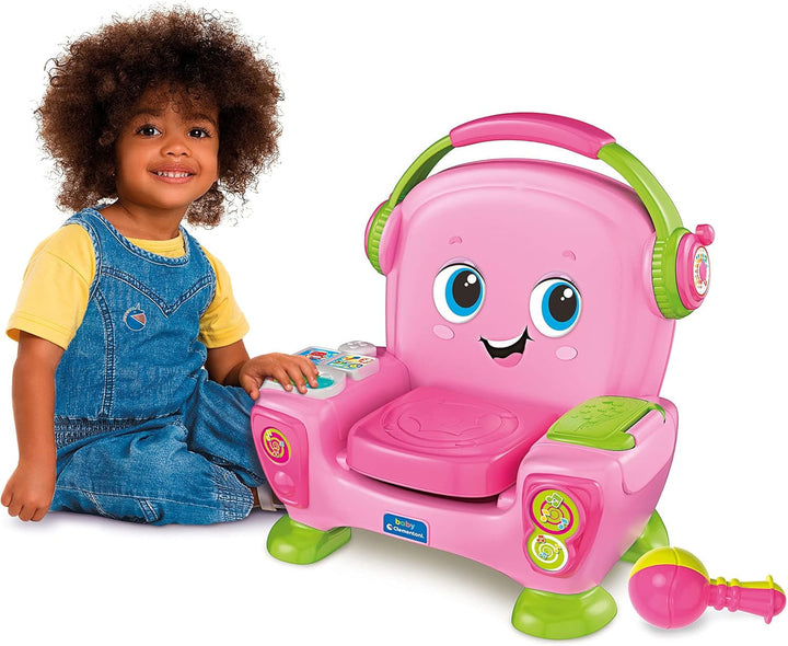 Clementoni 17755 Canta fotoliu cu sunet și dans roz - fotoliu interactiv și multifuncțional pentru copii în italiană, jucărie 1 an - Fabricat în Italia, multicolor Jucarii Bebe Naty Shop