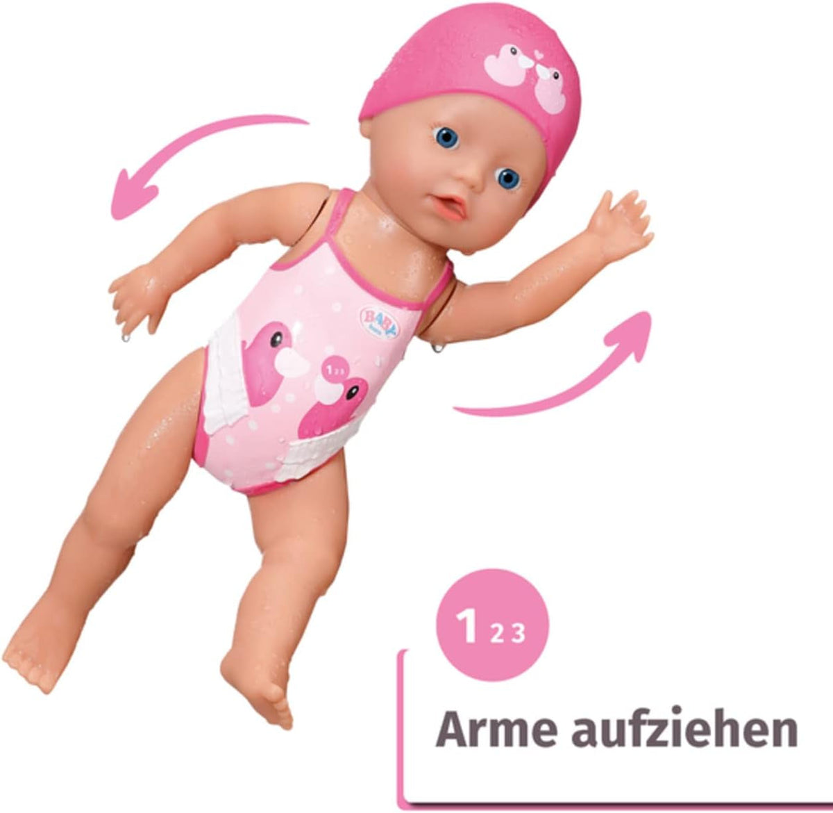 BABY Born Floating Lizzie 30cm, păpușă de baie cu vânt, impermeabilă, funcționează fără baterii, păpușă înaltă de 30cm, 835302 Zapf Creation Papusi Naty Shop
