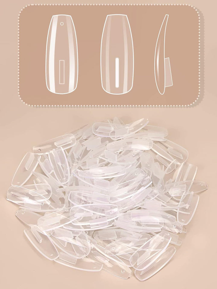 200 buc vârfuri transparente de unghii de schimb: Vârfuri de unghii acrilice pentru exersarea mâinii pentru designul unghiilor