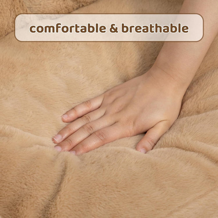 Pat pentru pisici, pat pentru câini mici, canapea pufoasă de pluș pentru pisici și căței, canapea extensibilă moale pentru animale de companie, pat respirabil pentru animale de companie, maro deschis