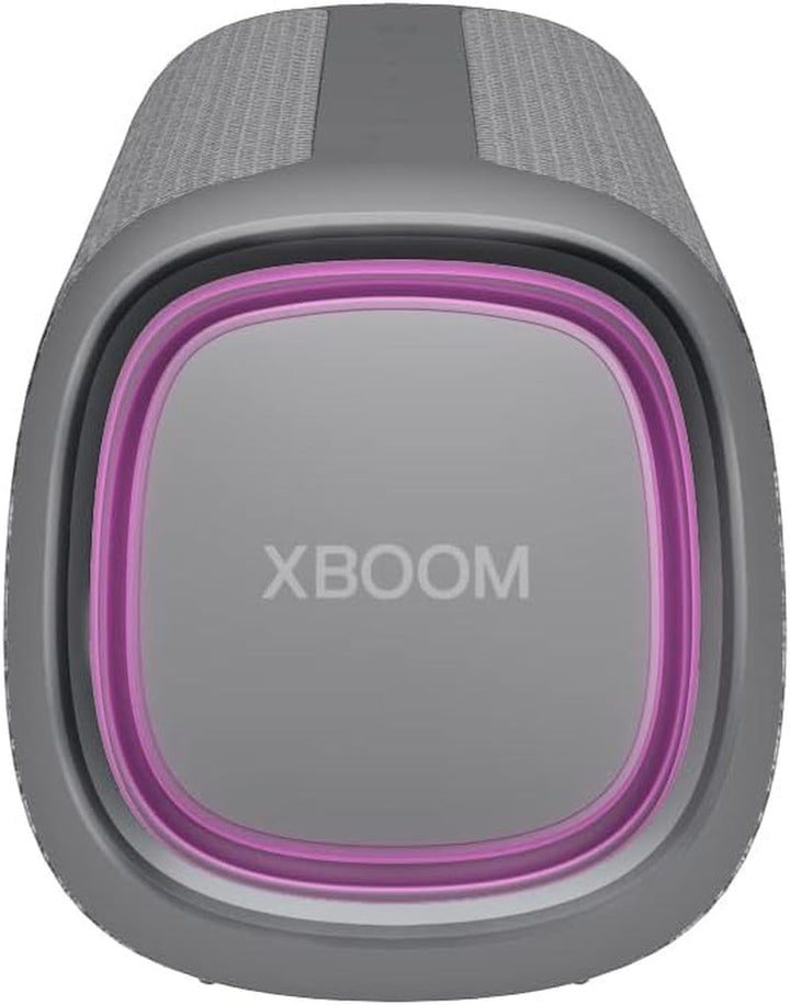 LG XBOOM Go DXG7, Difuzor Bluetooth portabil (40 wați, Google Assistant, Siri, iluminare), gri
