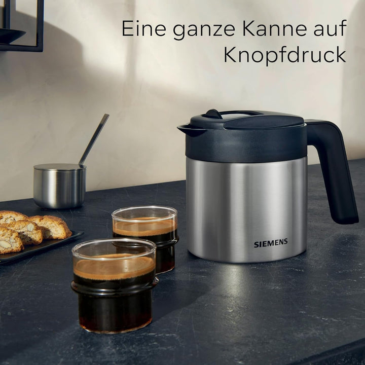Espressor complet automat SIEMENS EQ900 TQ905D03, control prin aplicație, afișaj complet tactil, mod barista, reducere a zgomotului, până la 10 profiluri, râșniță premium, curățare automată cu abur, 1500 W, oțel inoxidabil