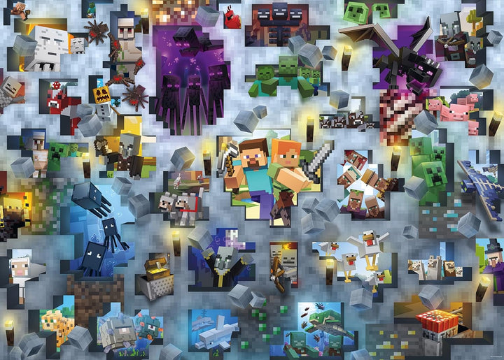 Ravensburger Puzzle 12000422 - Minecraft Mobs - 1000 piese Minecraft Puzzle pentru adulți și copii cu vârsta de peste 14 ani