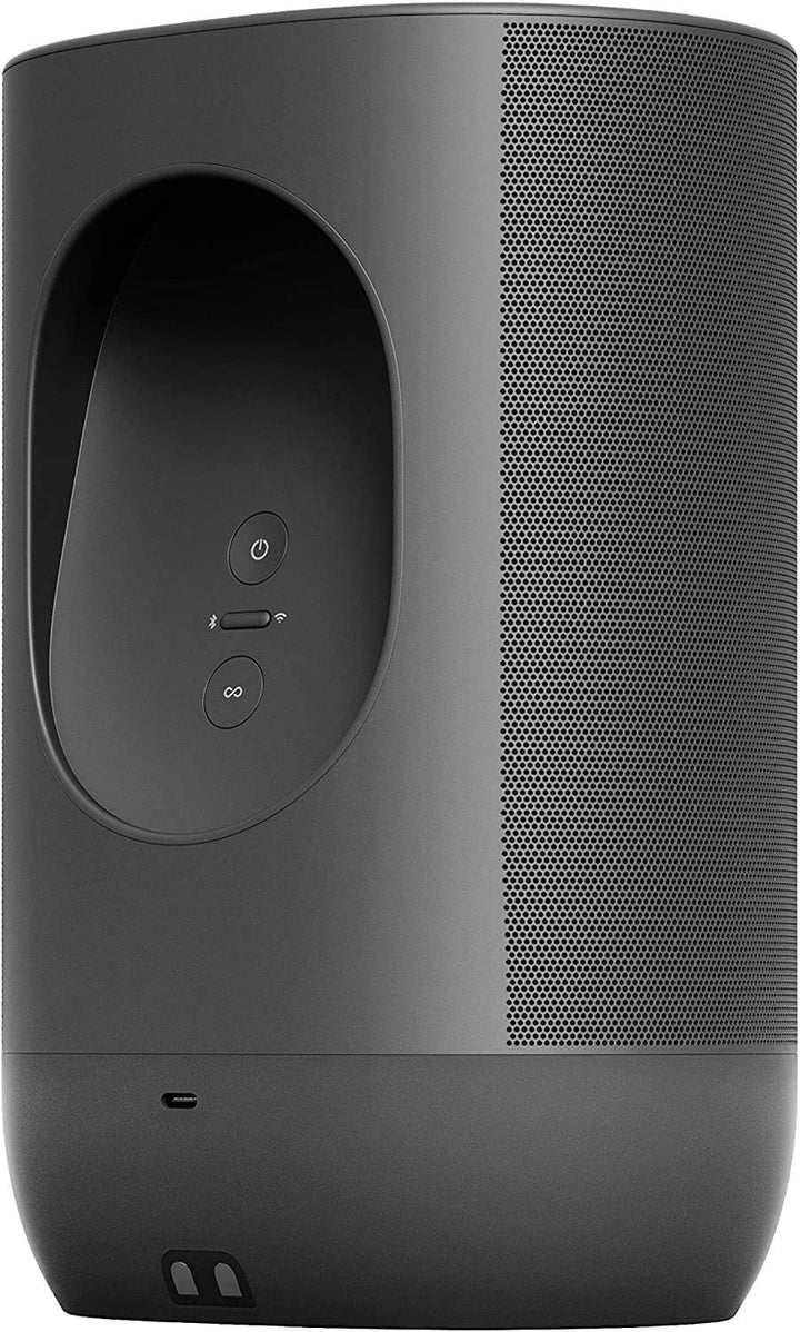 Sonos Move Smart Speaker (Wasserfester WLAN Und Bluetooth Lautsprecher Mit Alexa Sprachsteuerung, Google Assistant Und Airplay 2 – Kabellose Outdoor Musikbox Mit Akku Für Musikstreaming) Schwarz