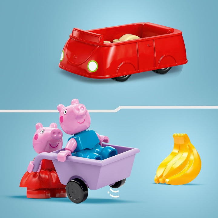 LEGO DUPLO 10434 Supermarketul lui Peppa: jucărie educațională creativă și set de joacă, cadou pentru băieți și fete de la 2 ani, încurajează dexteritatea