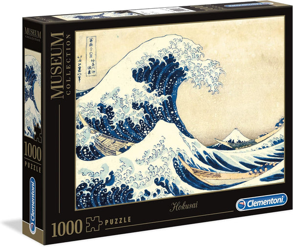 Clementoni 39378 Hokusai - Marele val - Puzzle 1000 piese, Colecție muzeu, Joc de îndemânare pentru întreaga familie, Joc de întindere colorat, Puzzle pentru adulți de la 14 ani