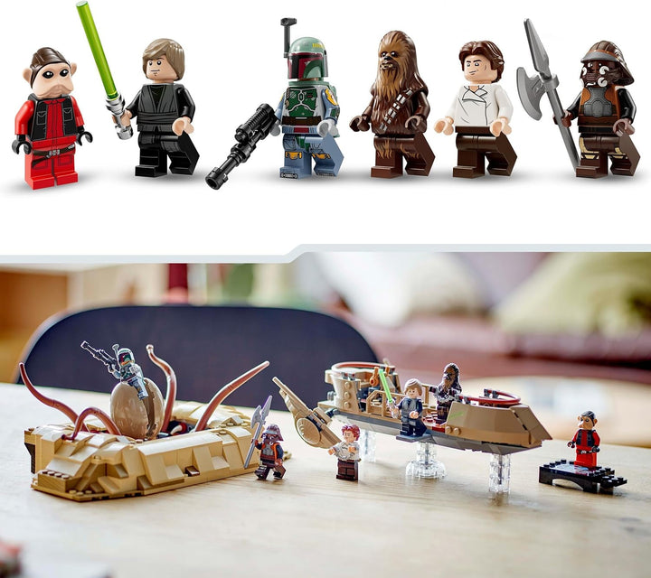 LEGO Star Wars: Întoarcerea lui Jedi Knight Desert Skiff și Sarlacc Pit, set fantezie de colecționat și construit, jucărie de construit, cadou pentru băieți, fete și toți fanii 75396