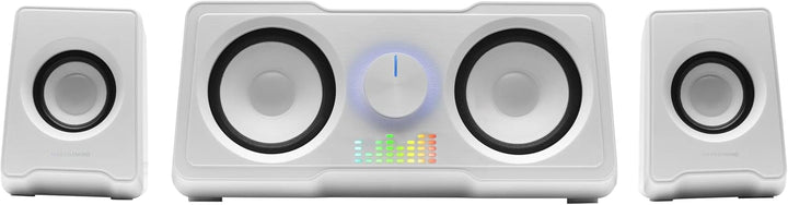 Mars Gaming MSB-ORB, Tragbarer Lautsprecher + Soundbar 20W, Orbilight RGB 360° Beleuchtung, Soundbar Mit Triple-Driver-System, Gaming-Lautsprecher Bluetooth 5.3 / Usb/Microsd/Aux/Fm, Schwarz