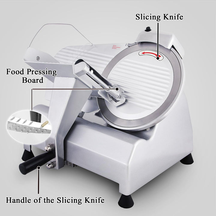 VEVOR Fleisch Schneidemaschine, 240 W, Elektrische Allesschneider, Einstellbare Dicke 0-17 Mm, Elektrische Schneidemaschine, Wurstschneidemaschine, Obstschneider