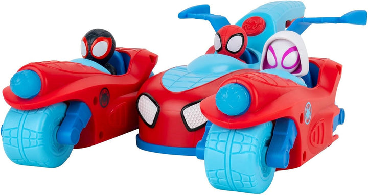Spidey și superprietenii săi SNF0346 - Team Split Racer, vehicul 3 în 1 cu sunet, vârsta 3+