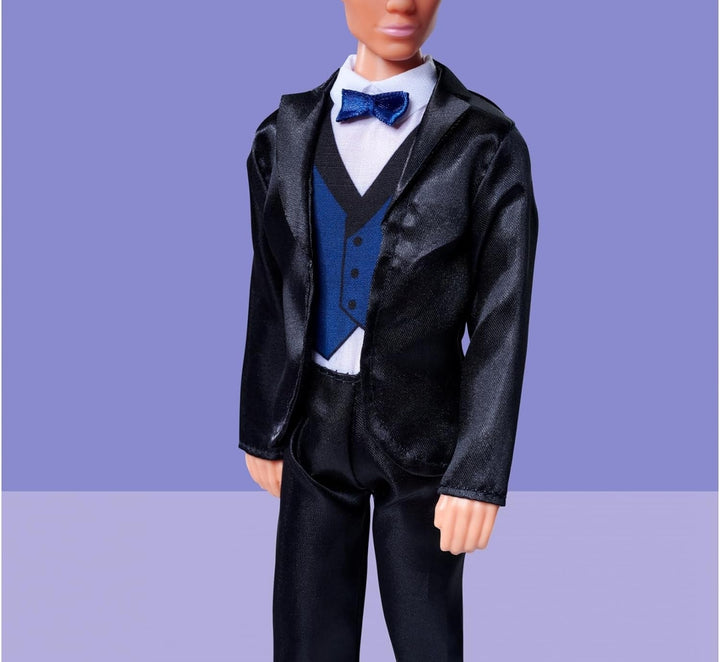Simba 105733629 - Steffi Love Kevin Charming, păpușa de joacă poartă un costum elegant cu papion și vestă, 30 cm, de la 3 ani, albastru