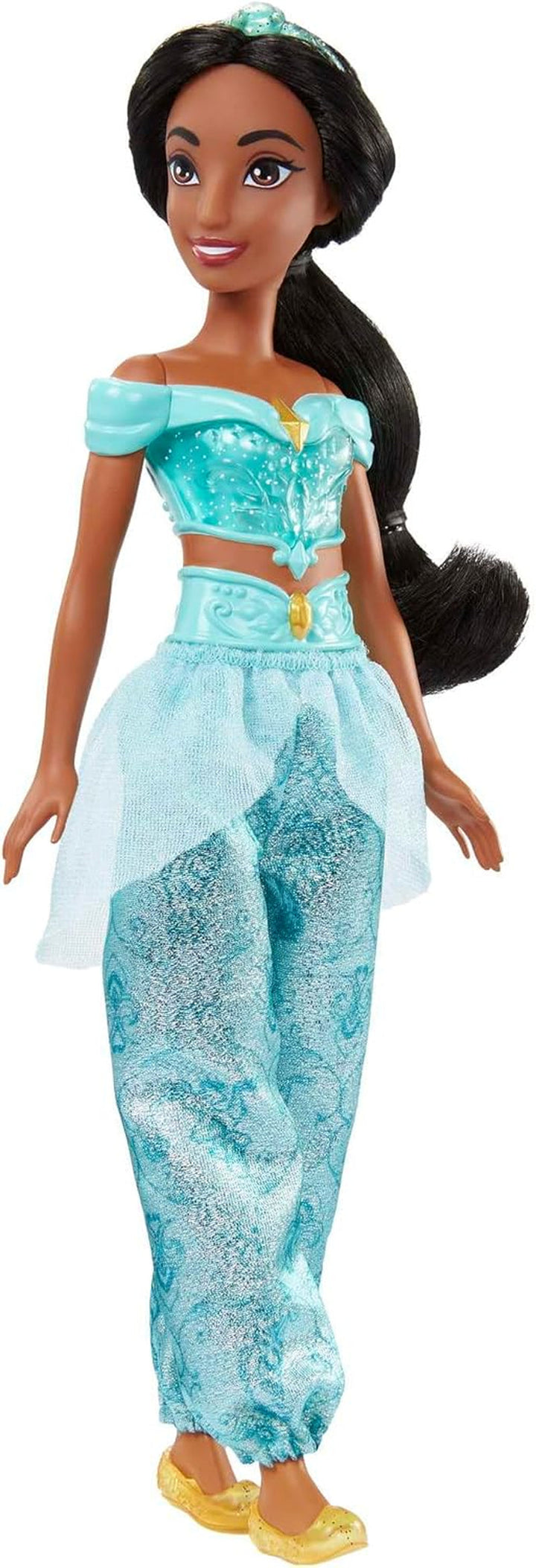 Jucărie Mattel Disney Princess, păpușă mobilă Jasmine Fashion cu haine și accesorii strălucitoare, inspirată de filmul Disney, cadou pentru copii, HLW12