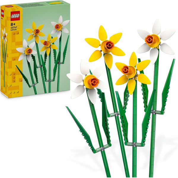 Narcise LEGO Botanicals - Cadouri de Paște pentru fete și băieți - Flori artificiale pentru copii - Buchet de flori ca decor pentru cameră sau birou - Cadou pentru femei - 40747