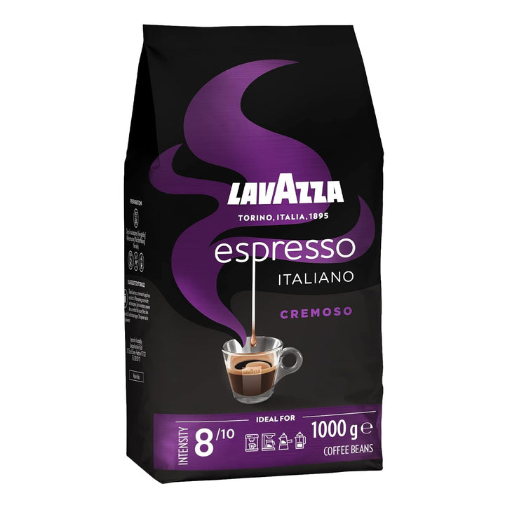 Lavazza, Espresso Maestro, Kaffeebohnen Für Espressomaschinen, Ausgewogener & Aromatischer Frucht- Und Blumengeschmack, Intensität 9/10, 100 % Bio Arabica & Robusta, Langsame & Sanfte Röstung, 1 Kg