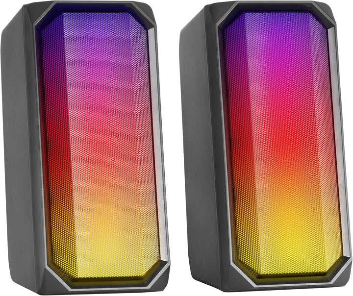 Mars Gaming MSB-ORB, Tragbarer Lautsprecher + Soundbar 20W, Orbilight RGB 360° Beleuchtung, Soundbar Mit Triple-Driver-System, Gaming-Lautsprecher Bluetooth 5.3 / Usb/Microsd/Aux/Fm, Schwarz