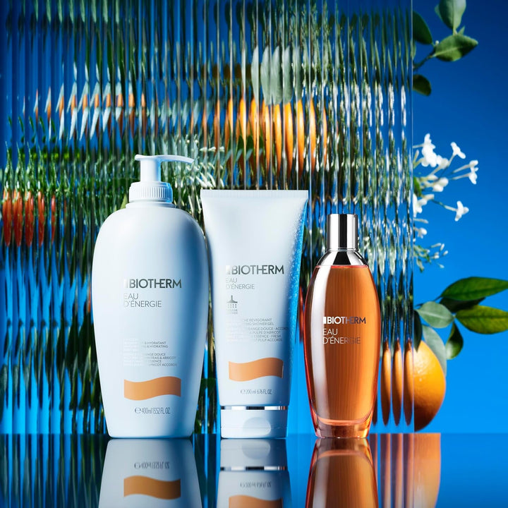 Biotherm Eau D'Energie Eau De Toilette, parfum revigorant pentru îngrijirea corpului pentru femei, parfum de corp cu esențe fructate de portocală, mandarină și lămâie, revitalizează și împrospătează intens pielea