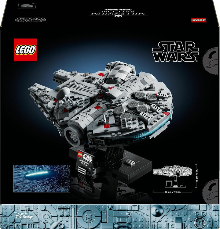 LEGO Star Wars Millennium Falcon, set aniversar 25 de ani pentru adulți, navă construibilă, piesă de colecție din "O nouă speranță", kit model navă spațială, cadouri pentru bărbați, femei 75375