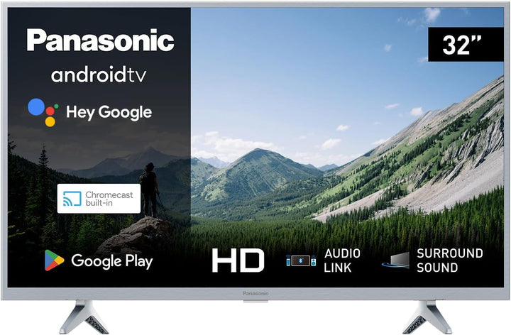 Panasonic TX-32MSW504, 32 Zoll HD LED Smart 2023 TV, Android TV, Surround Sound, Google Assistant, Chromecast, Bright Panel, HD Color Engine, Schwarz